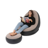 Luxury Inflatable Lounge Chair with Ottoman Modern Air Sofa Set for Living Room & Bedroom - With Air Compressor