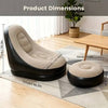 Luxury Inflatable Lounge Chair with Ottoman Modern Air Sofa Set for Living Room & Bedroom - With Air Compressor