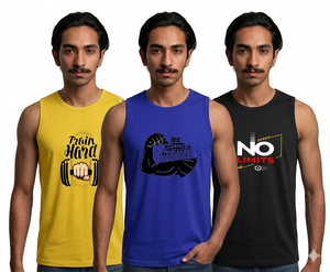 Pack of 3 Men's Gym Sando Tank Tops – Sleeveless Fitness & Workout Wear (Size Extra Large)