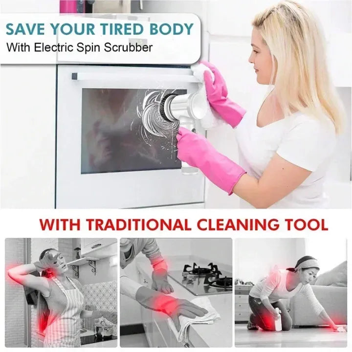Electric Spin Scrubber White ABS Multi-Functional
