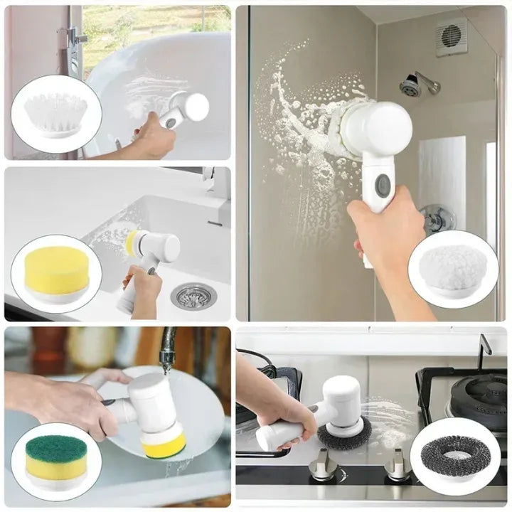 Electric Spin Scrubber White ABS Multi-Functional